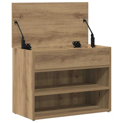 vidaXL Shoe Bench Artisan Oak 60x30x45 cm Engineered Wood 4