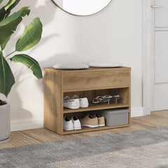 vidaXL Shoe Bench Artisan Oak 60x30x45 cm Engineered Wood 1