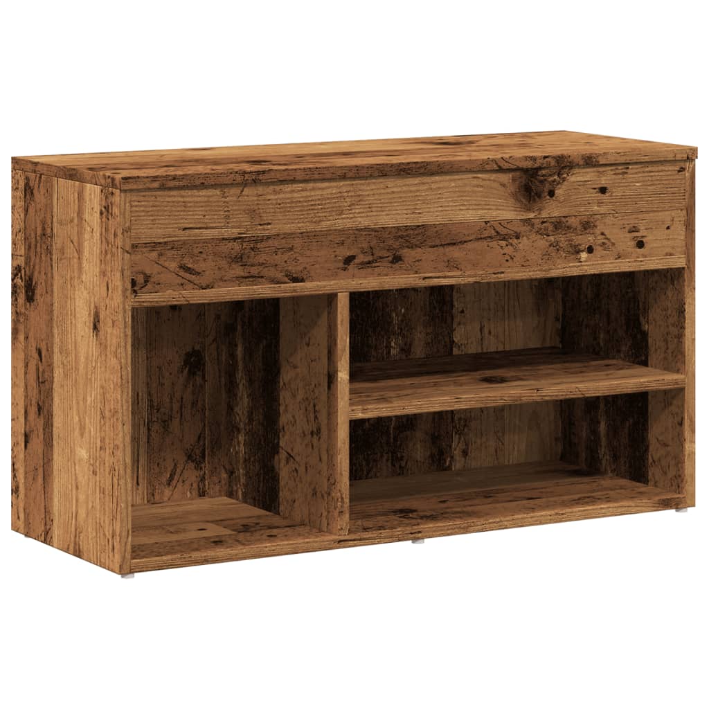 vidaXL Shoe Bench Old Wood 80x30x45 cm Engineered Wood 2