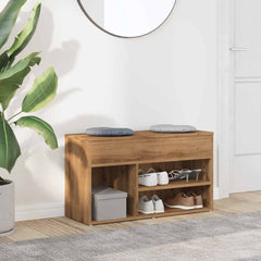 vidaXL Shoe Bench Artisan Oak 80x30x45 cm Engineered Wood 3