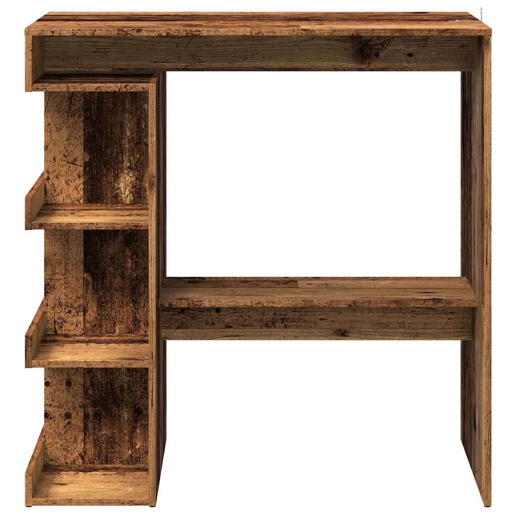 vidaXL Bar Table with Storage Rack Old Wood 100x48x101.5 cm 4