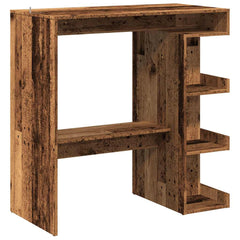 vidaXL Bar Table with Storage Rack Old Wood 100x48x101.5 cm 6