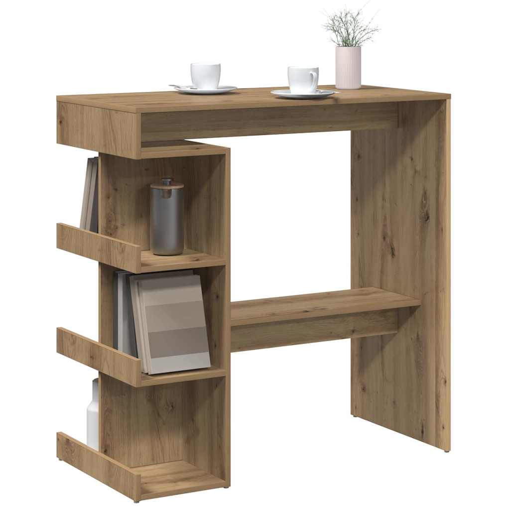 vidaXL Bar Table with Storage Rack Artisan Oak 100x48x101.5 cm 3