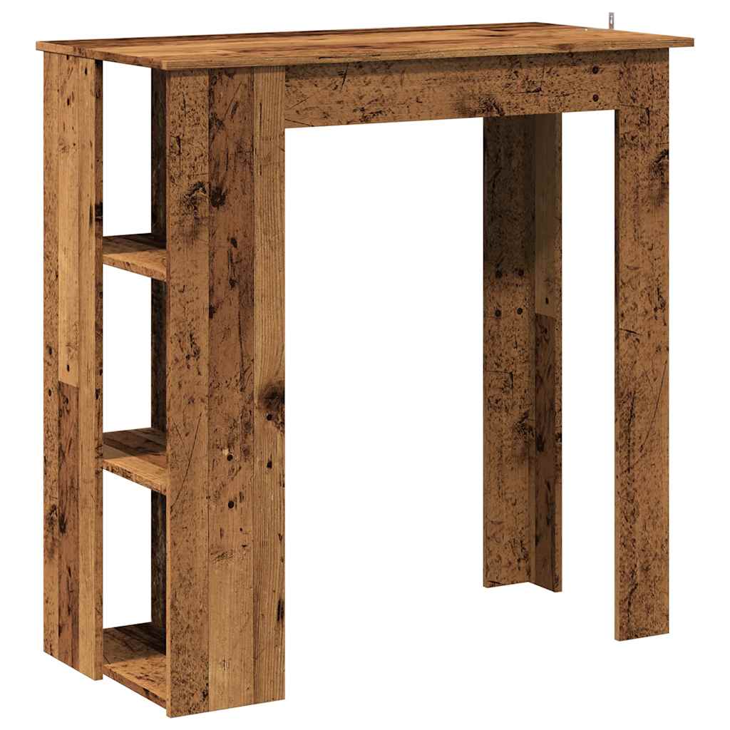 vidaXL Bar Table with Shelf Old Wood 102x50x103.5 cm Engineered Wood 2