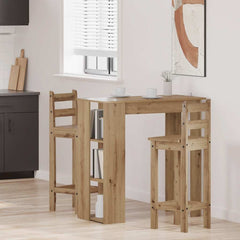 vidaXL Bar Table with Shelf Artisan Oak 102x50x103.5 cm Engineered Wood 1