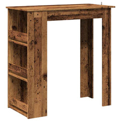 vidaXL Bar Table with Storage Rack Old Wood 102x50x103.5 cm 2