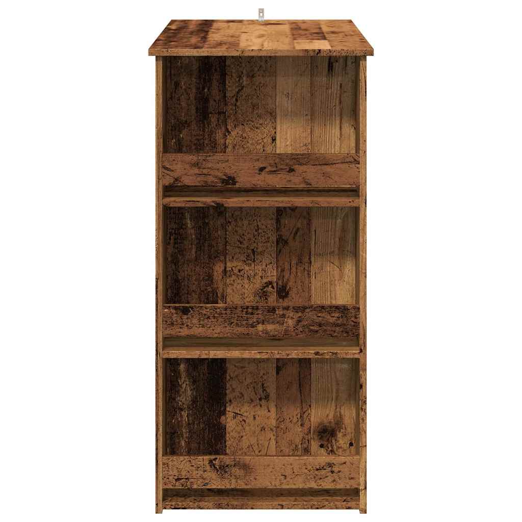 vidaXL Bar Table with Storage Rack Old Wood 102x50x103.5 cm 5