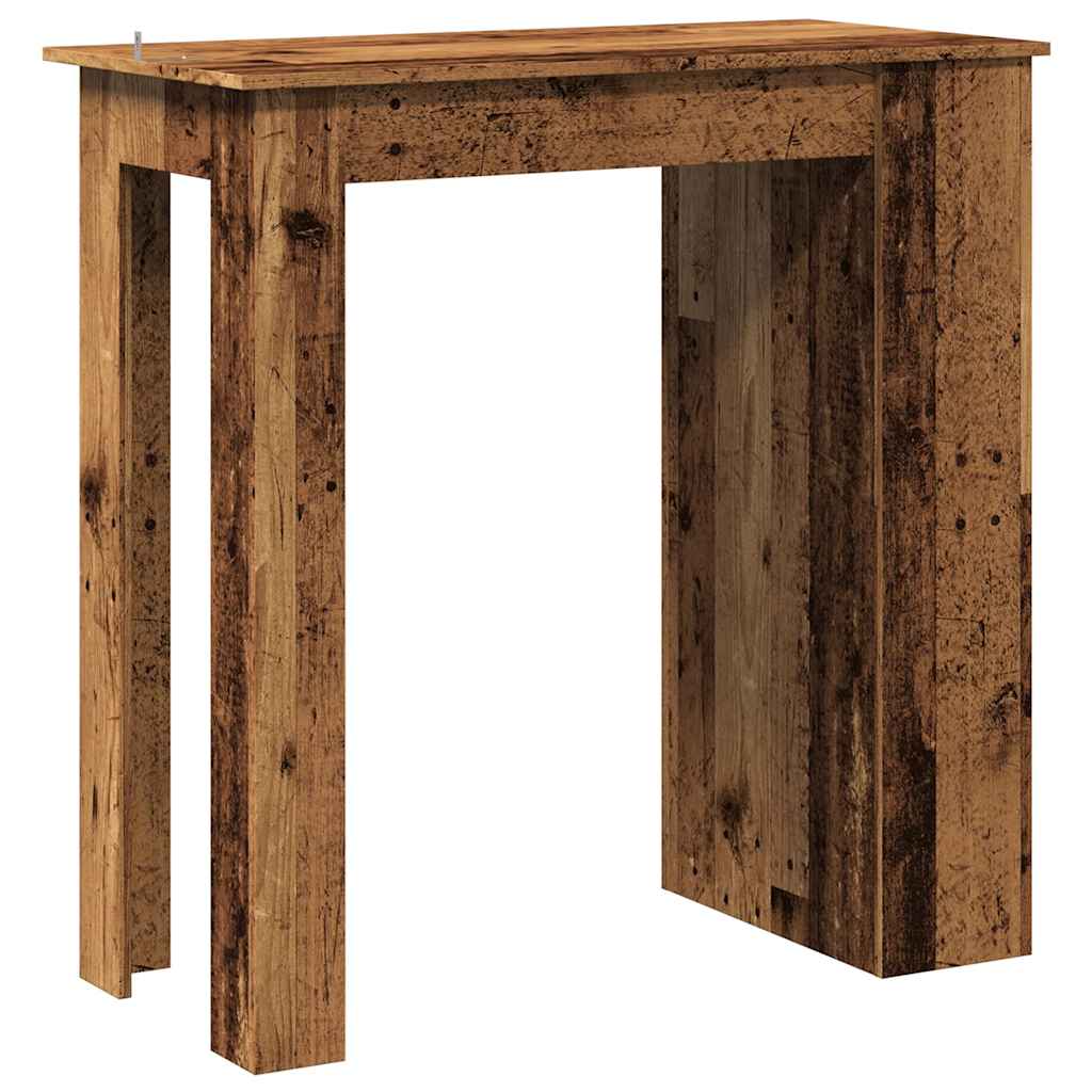 vidaXL Bar Table with Storage Rack Old Wood 102x50x103.5 cm 6