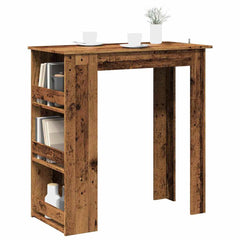 vidaXL Bar Table with Storage Rack Old Wood 102x50x103.5 cm 1