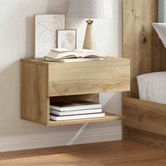 vidaXL Wall-mounted Bedside Cabinet Artisian Oak 1