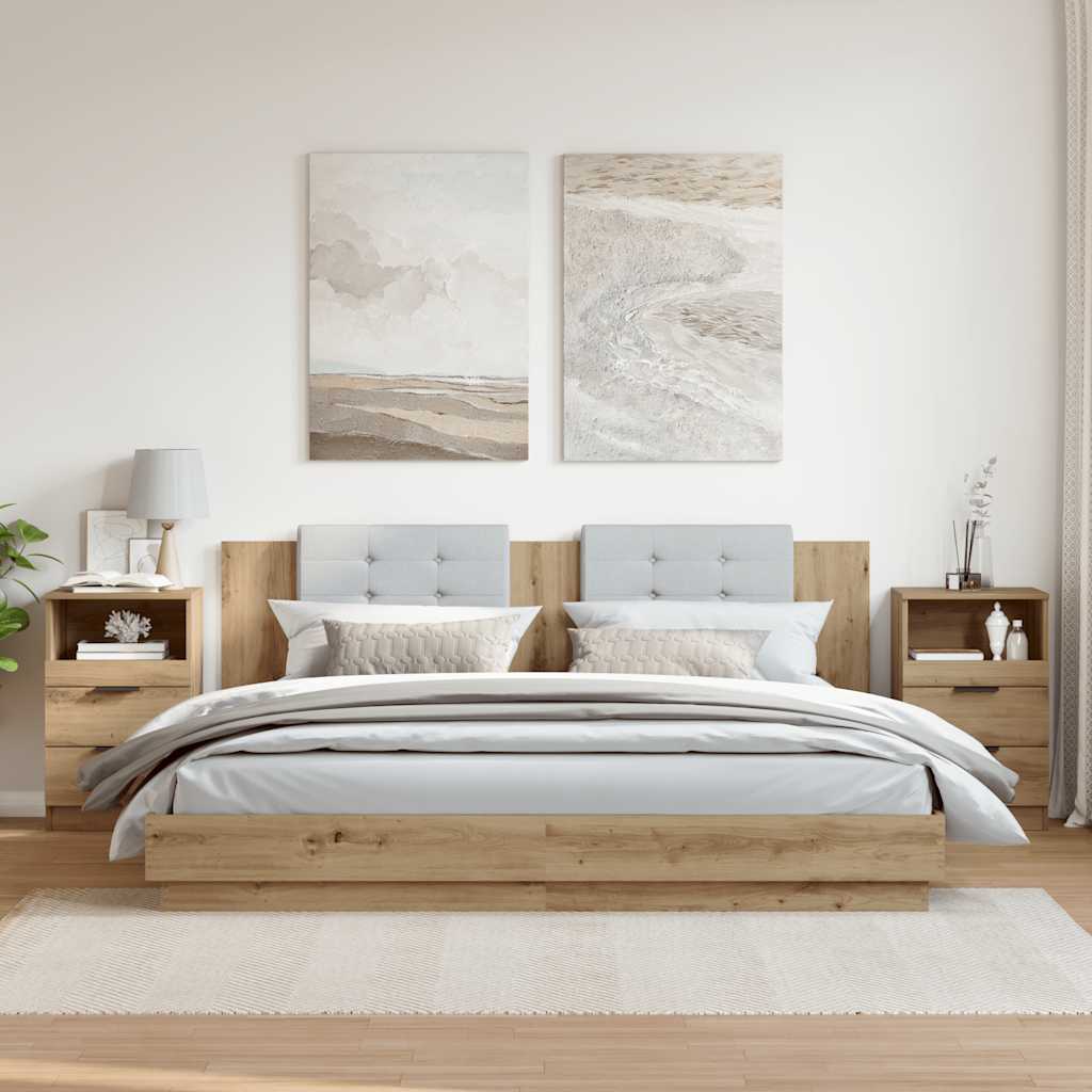 vidaXL Bedside Cabinets 2 pcs Artisan Oak 40x36x65 cm Engineered Wood 3