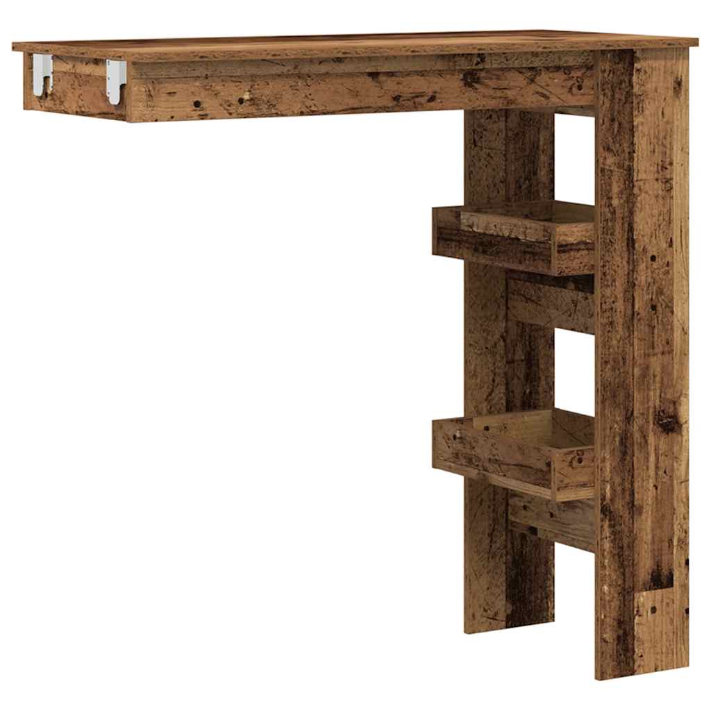 vidaXL Wall Bar Table Old Wood 102x45x103.5 cm Engineered Wood 2