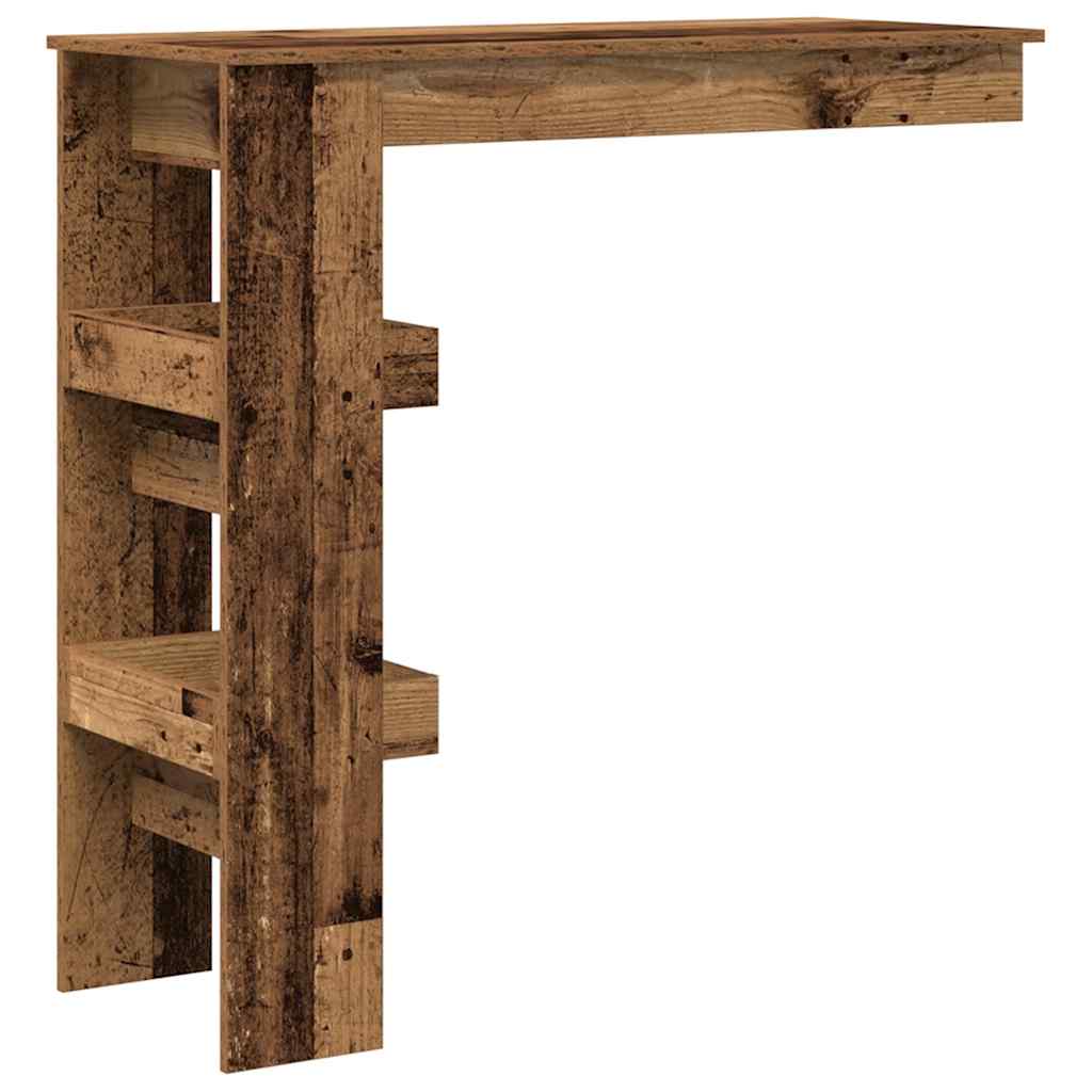 vidaXL Wall Bar Table Old Wood 102x45x103.5 cm Engineered Wood 6