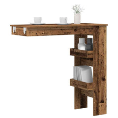 vidaXL Wall Bar Table Old Wood 102x45x103.5 cm Engineered Wood 1