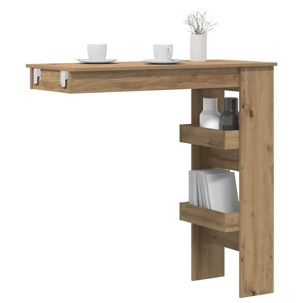 vidaXL Wall Bar Table Artisan Oak 102x45x103.5 cm Engineered Wood 3
