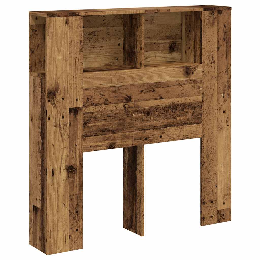 vidaXL Headboard Cabinet Old Wood 100x18.5x102.5 cm Engineered Wood 2