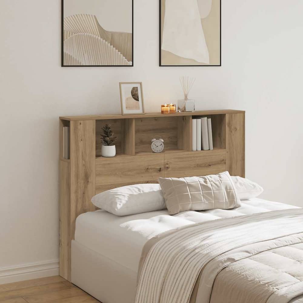 Headboard Cabinet 140x18.5x104.5 cm 140 cm Artisan oak