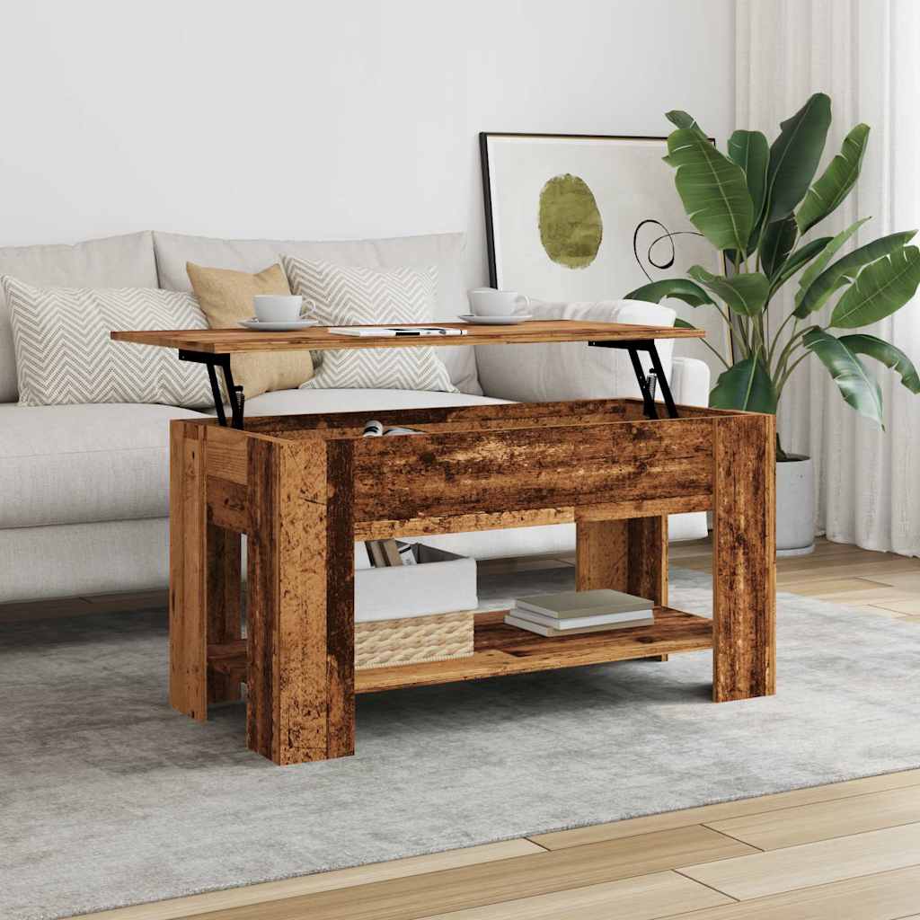 Coffee Table 101x49x52 cm Engineered Wood Old wood