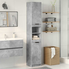 vidaXL Bathroom Cabinet Concrete Grey 32x34x188,5 cm Engineered Wood 3