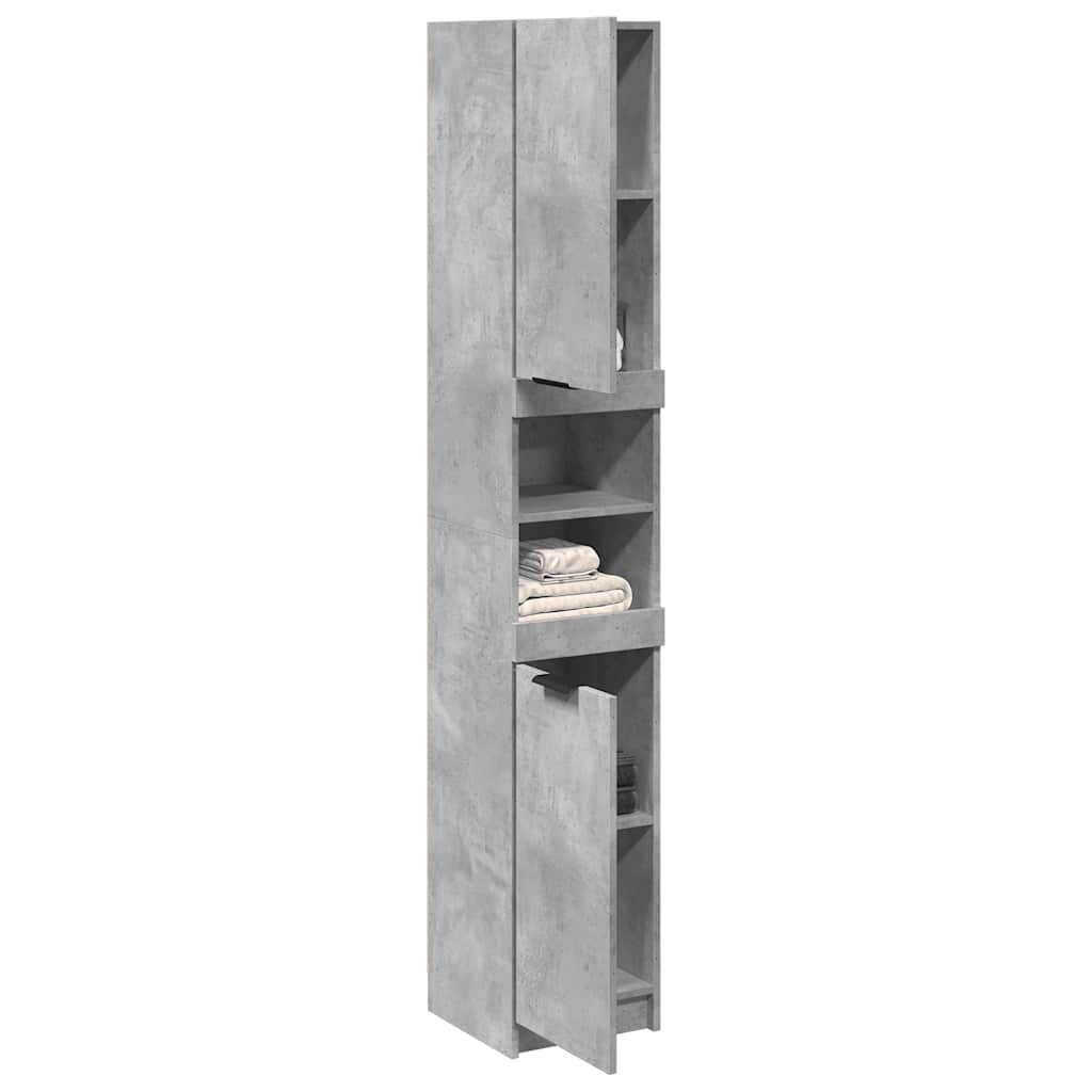 vidaXL Bathroom Cabinet Concrete Grey 32x34x188,5 cm Engineered Wood 1