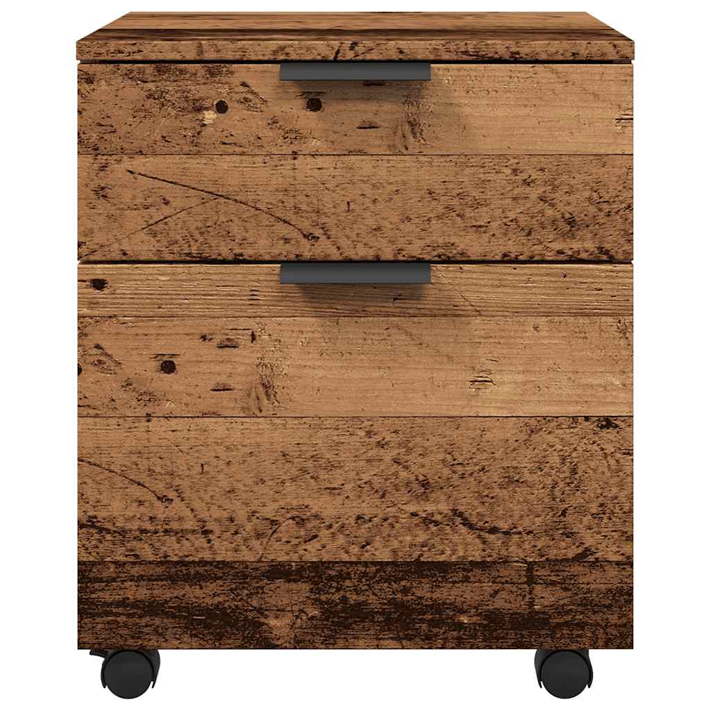 vidaXL Mobile File Cabinet with Wheels Old Wood 45x38x54 cm Engineered Wood 5