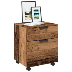 vidaXL Mobile File Cabinet with Wheels Old Wood 45x38x54 cm Engineered Wood 1