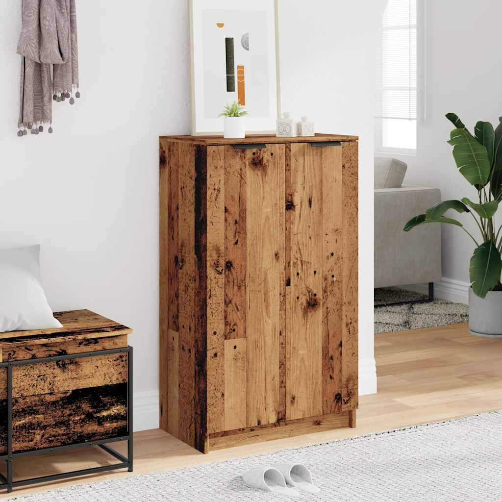 vidaXL Shoe Cabinet Old Wood 59x35x100.5 cm Engineered Wood 3