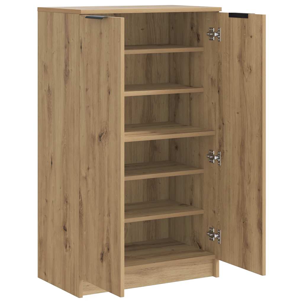 vidaXL Shoe Cabinet Artisian Oak 59x35x100.5 cm Engineered Wood 4