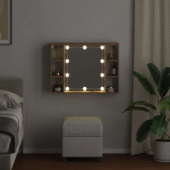 vidaXL Mirror Cabinet with LED Artisan Oak 76x15x55 cm Engineered Wood 4