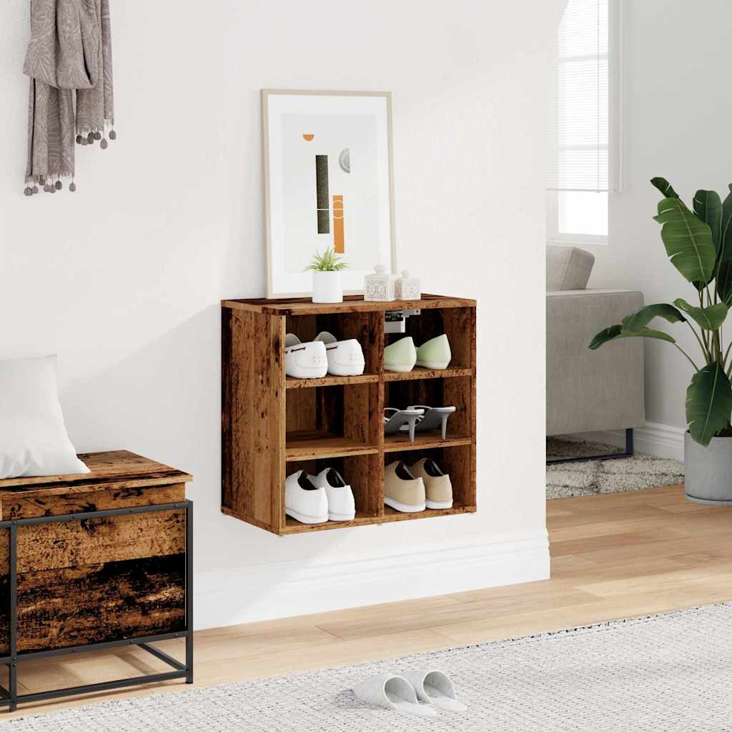 vidaXL Shoe Cabinet Old Wood 52x30x50 cm 3
