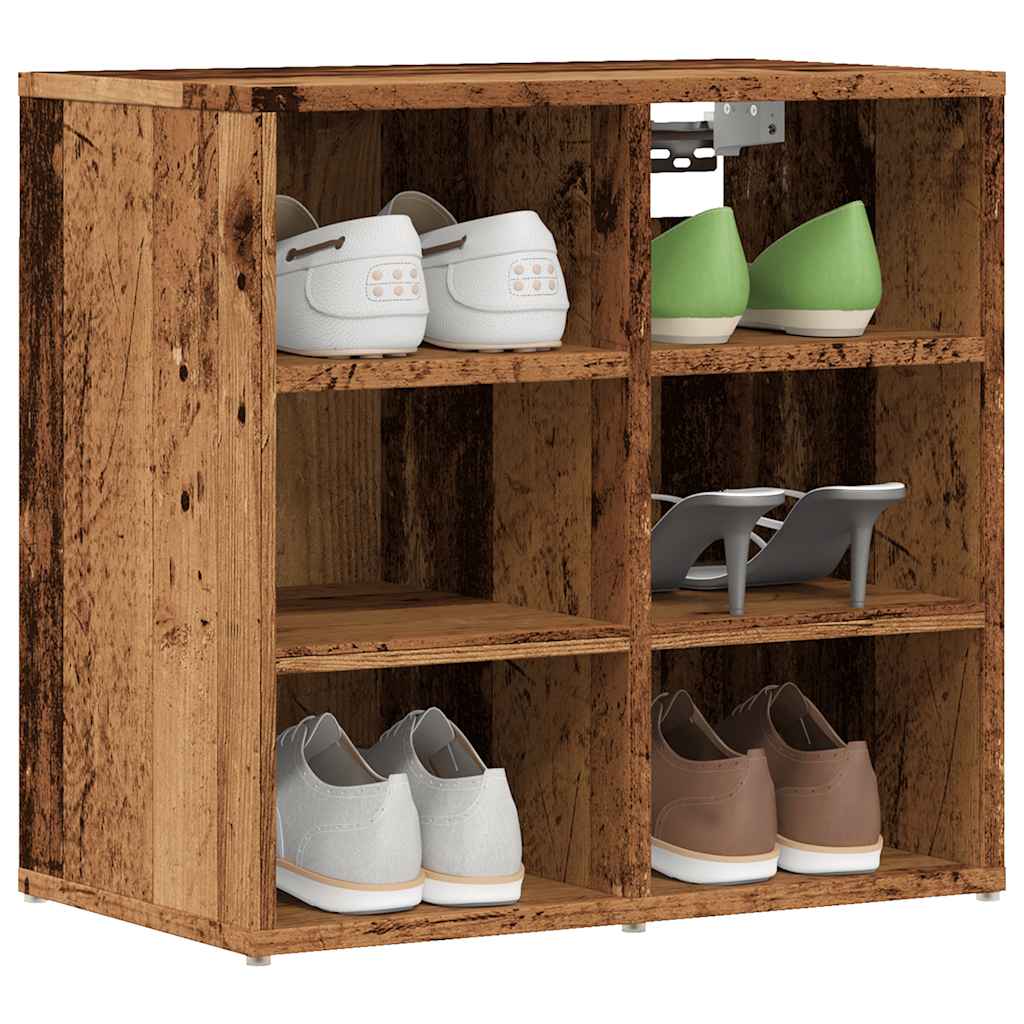 vidaXL Shoe Cabinet Old Wood 52x30x50 cm 1