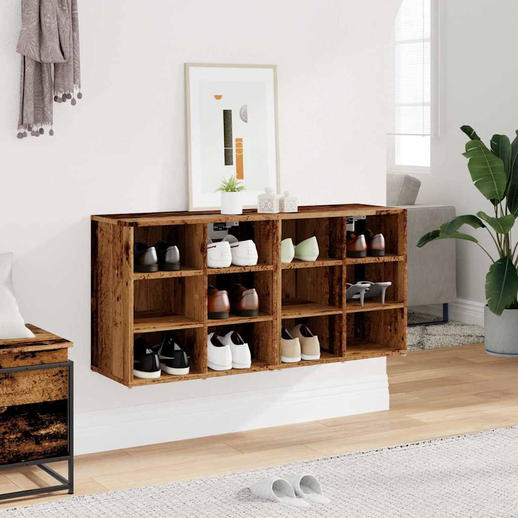 vidaXL Shoe Cabinets 2 pcs Old Wood 52x30x50 cm 3