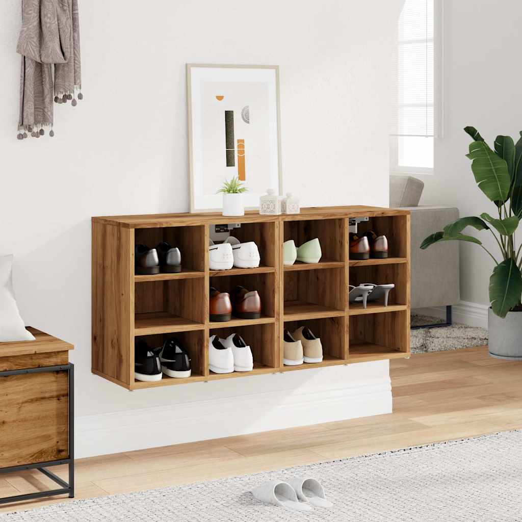 vidaXL Shoe Cabinets 2 pcs Artisan Oak 52x30x50 cm 3
