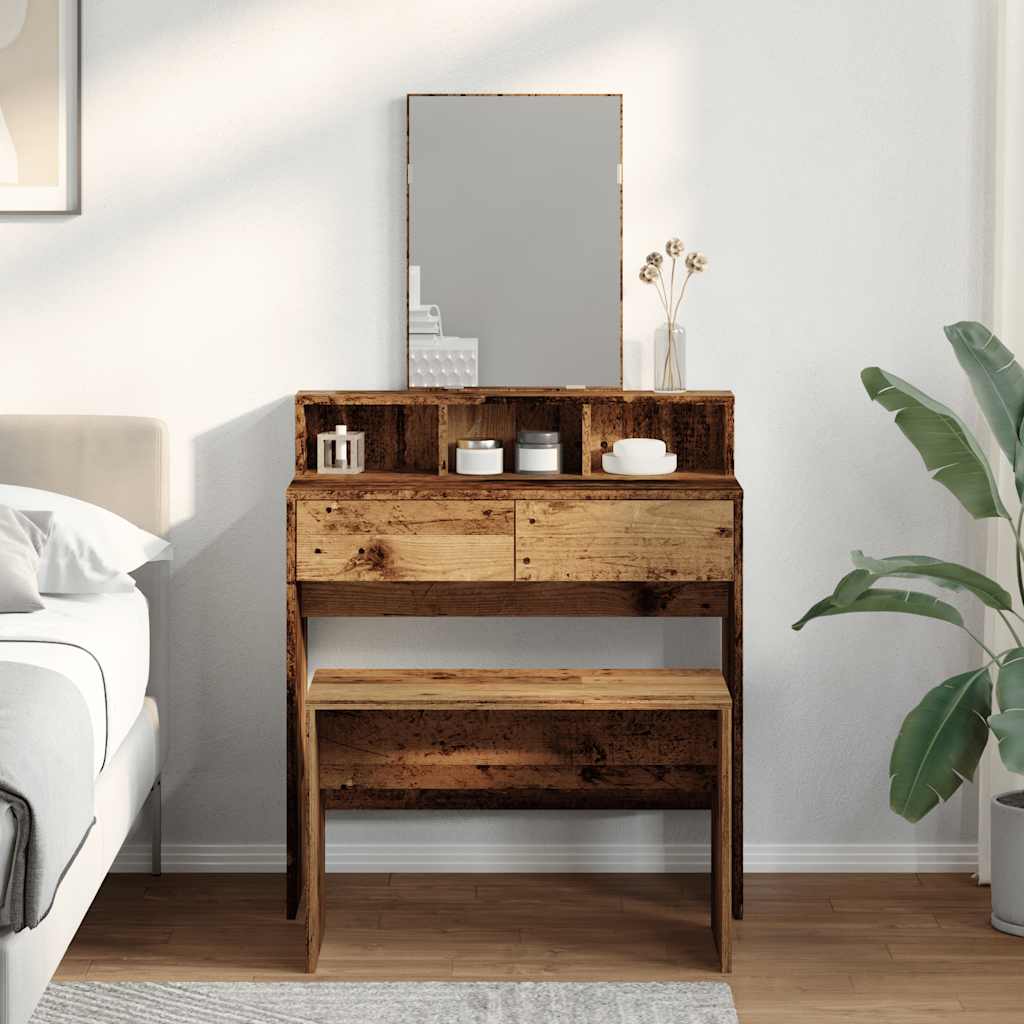 Dressing Stool 70x35x45 cm Engineered Wood Old wood
