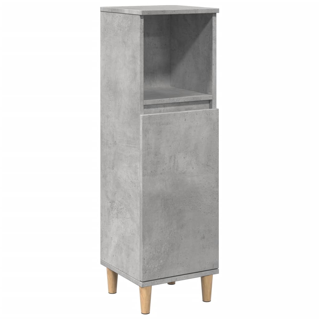 vidaXL Bathroom Cabinet Concrete Grey 30x30x100 cm Engineered Wood 2