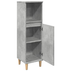 vidaXL Bathroom Cabinet Concrete Grey 30x30x100 cm Engineered Wood 5