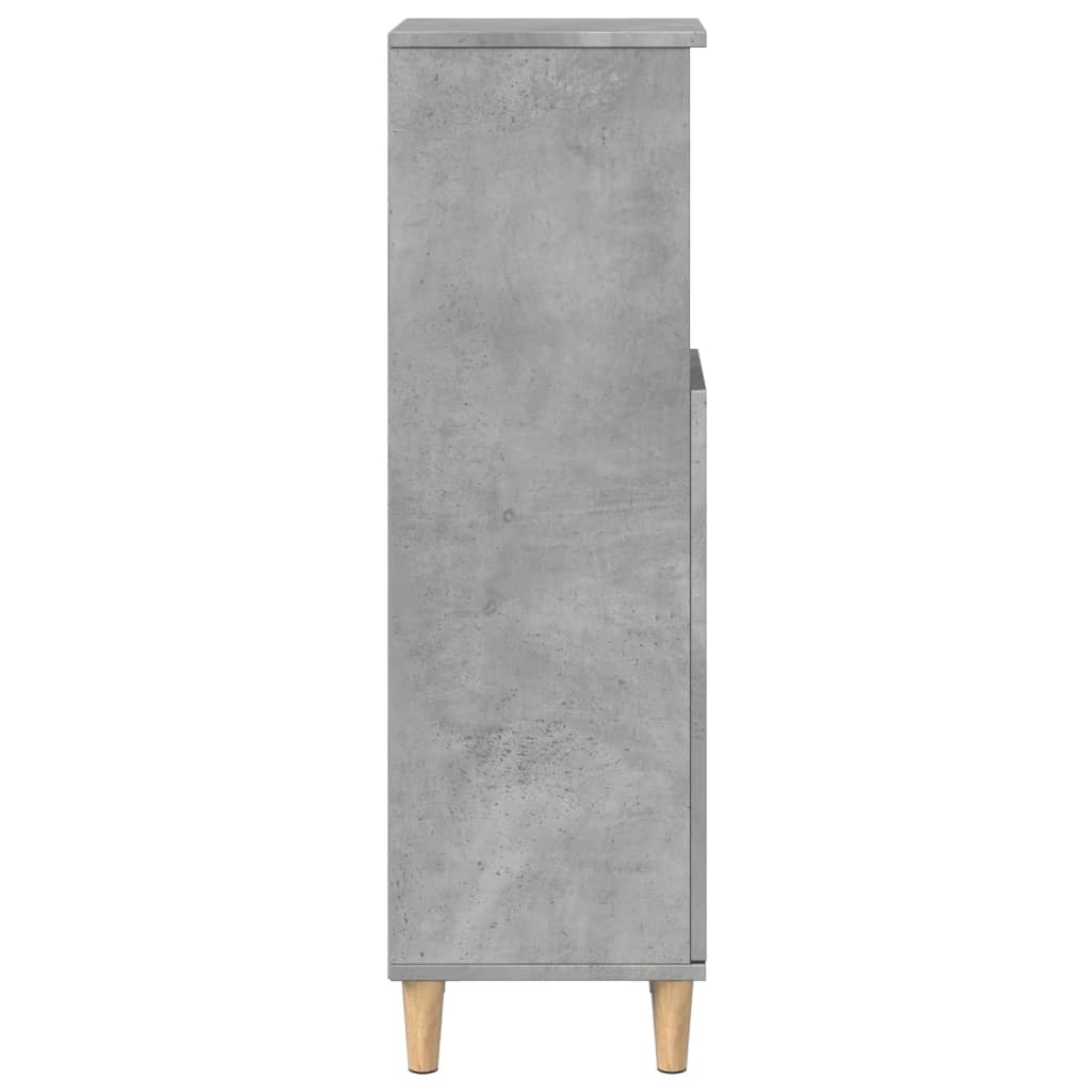 vidaXL Bathroom Cabinet Concrete Grey 30x30x100 cm Engineered Wood 6