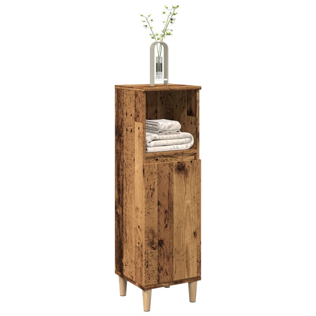 vidaXL Bathroom Cabinet Old Wood 30x30x100 cm Engineered Wood 3