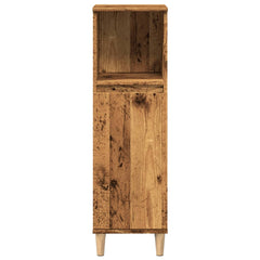 vidaXL Bathroom Cabinet Old Wood 30x30x100 cm Engineered Wood 4