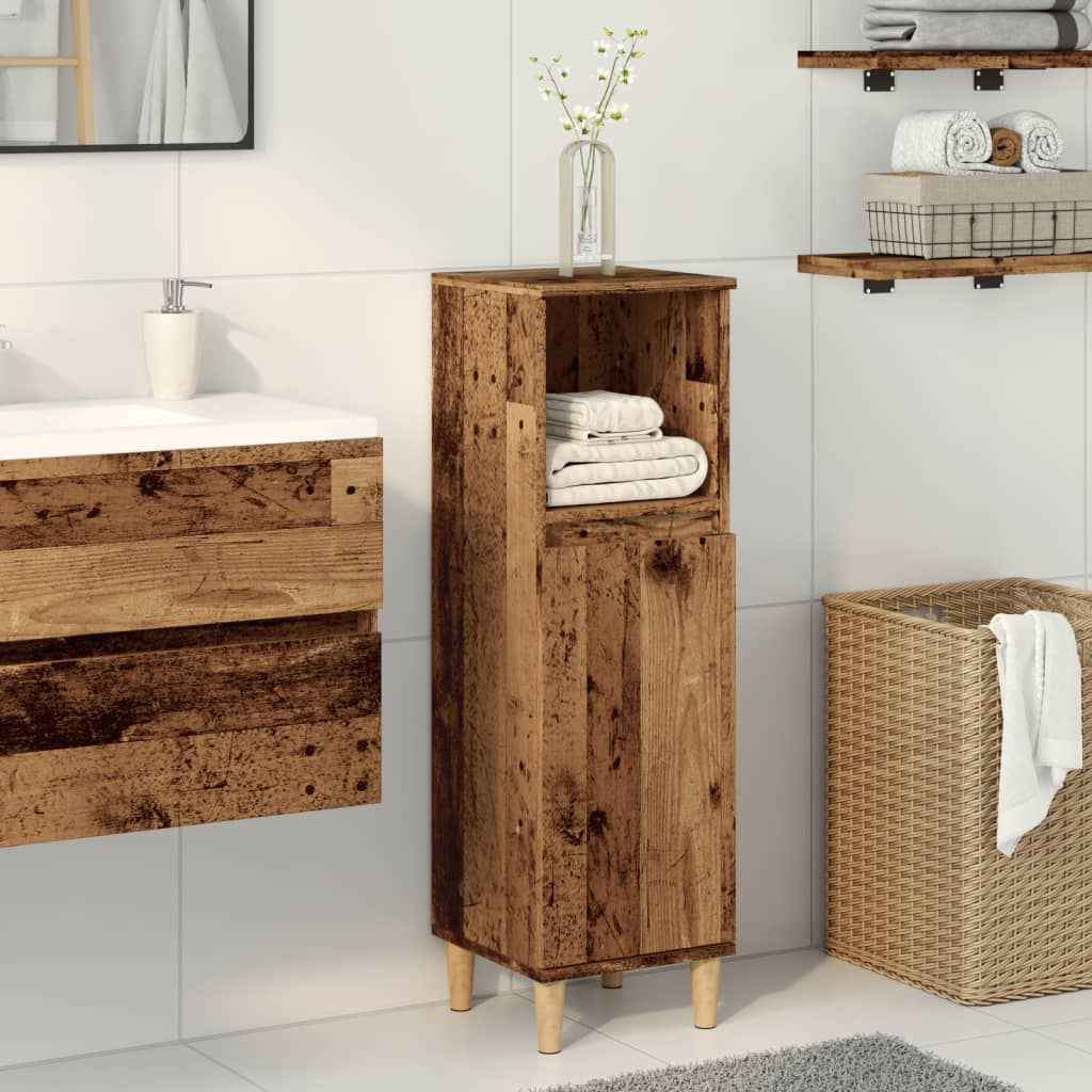 vidaXL Bathroom Cabinet Old Wood 30x30x100 cm Engineered Wood 1
