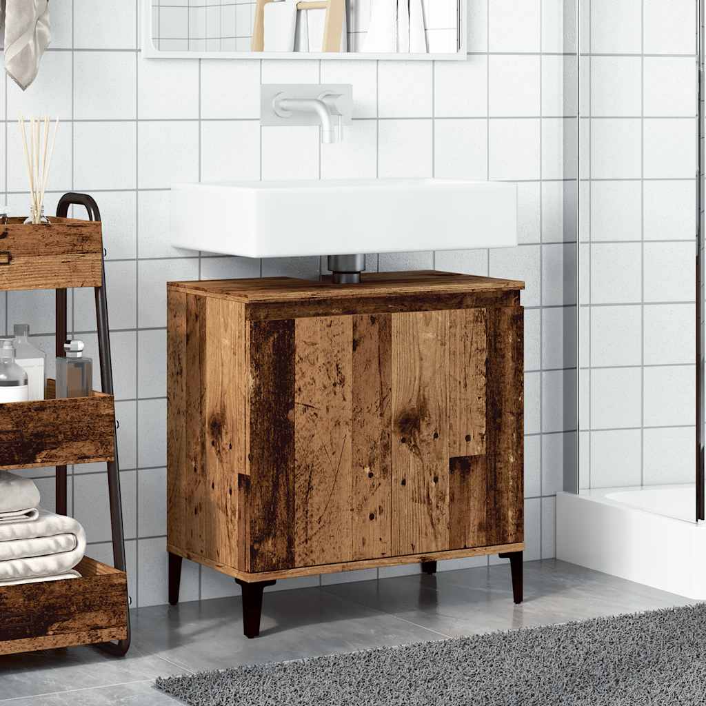 vidaXL Sink Cabinet Old Wood 58x33x60 cm Engineered Wood 3