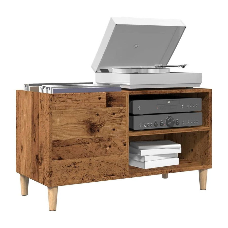Record Cabinet Old Wood Engineered Wood