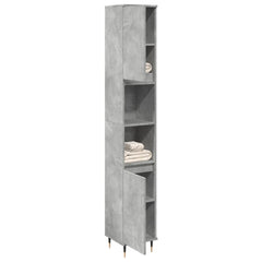 vidaXL Bathroom Cabinet Concrete Grey 30x30x190 cm Engineered Wood 3