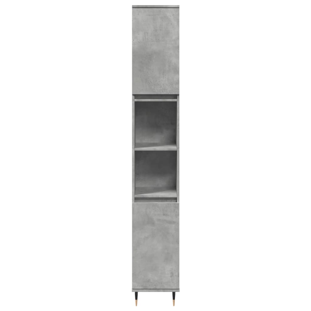 vidaXL Bathroom Cabinet Concrete Grey 30x30x190 cm Engineered Wood 4