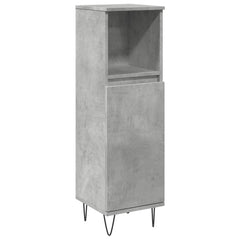 vidaXL Bathroom Cabinet Concrete Grey 30x30x100 cm Engineered Wood 2