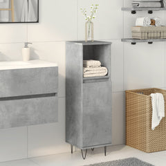 vidaXL Bathroom Cabinet Concrete Grey 30x30x100 cm Engineered Wood 3