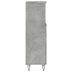 vidaXL Bathroom Cabinet Concrete Grey 30x30x100 cm Engineered Wood 5