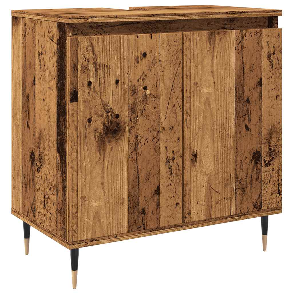 vidaXL Bathroom Cabinet Old Wood 58x33x60 cm Engineered Wood 2
