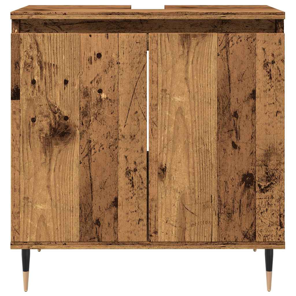 vidaXL Bathroom Cabinet Old Wood 58x33x60 cm Engineered Wood 4