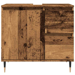 vidaXL Bathroom Cabinet Old Wood 65x33x60 cm Engineered Wood 4